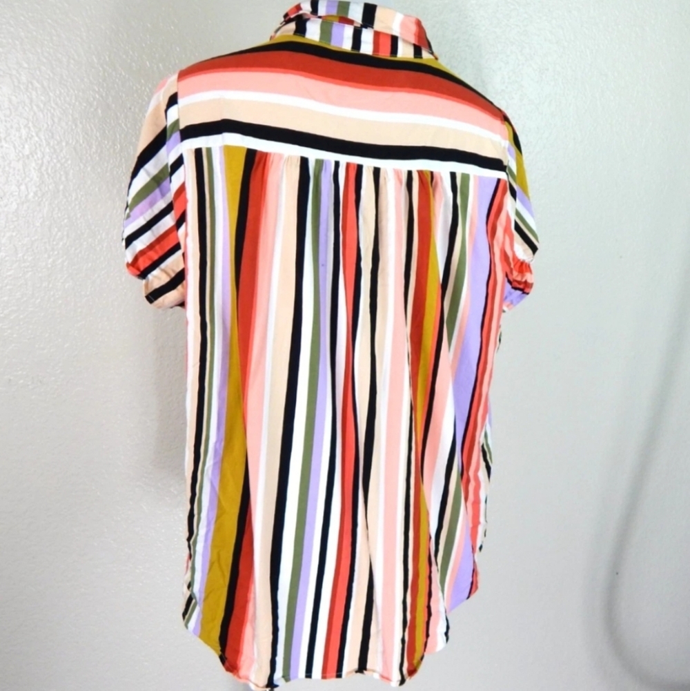 Torrid Colorful Stripe Challis Button Down - image 4